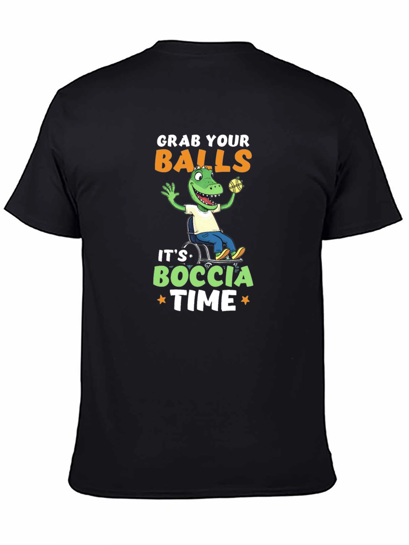 Black Grab Your Balls Boccia Time T-Shirt view 4