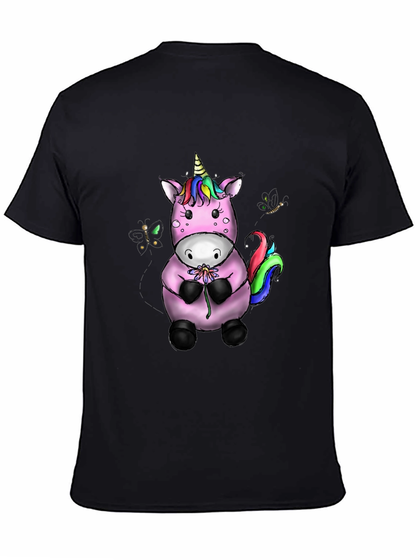 Black Unicorn Graphic Black T-Shirt view 4