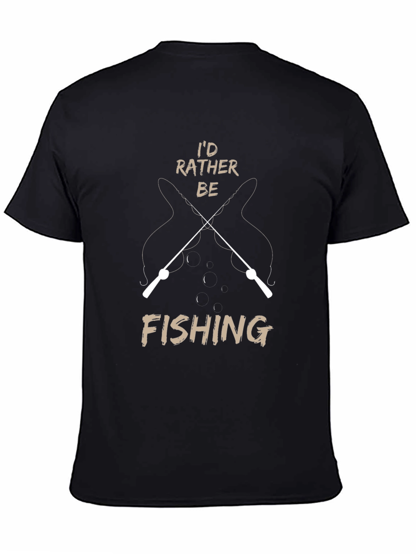 Black I'd Rather Be Fishing Graphic T-Shirt view 4