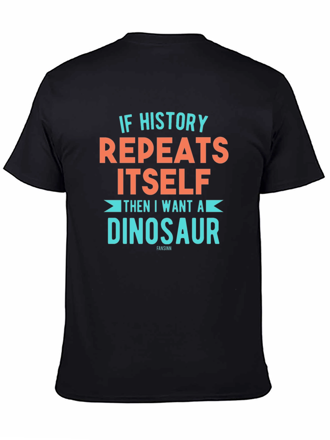 Black Funny Dinosaur History T-Shirt view 4