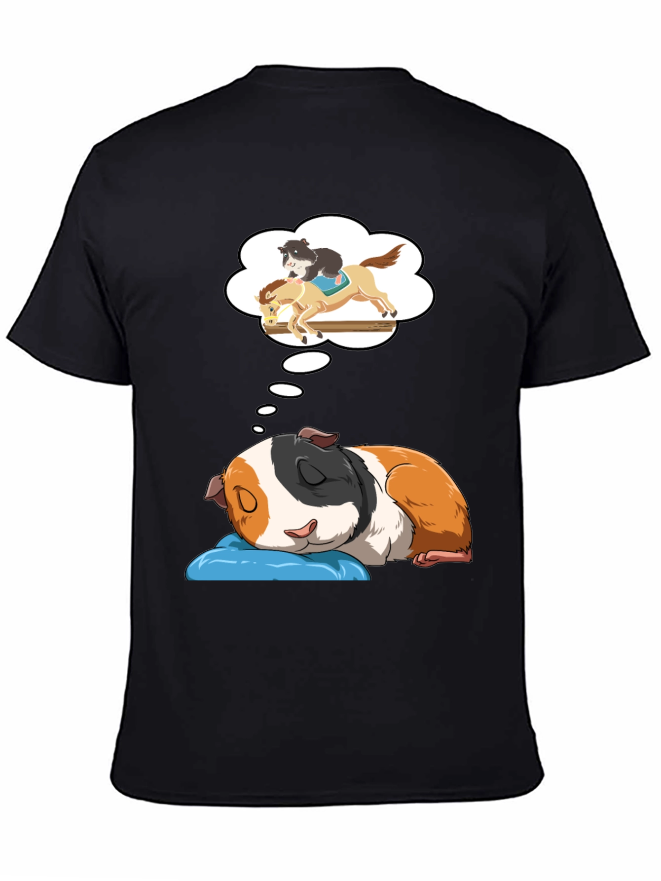 Black Dreamy Guinea Pig T-Shirt view 4