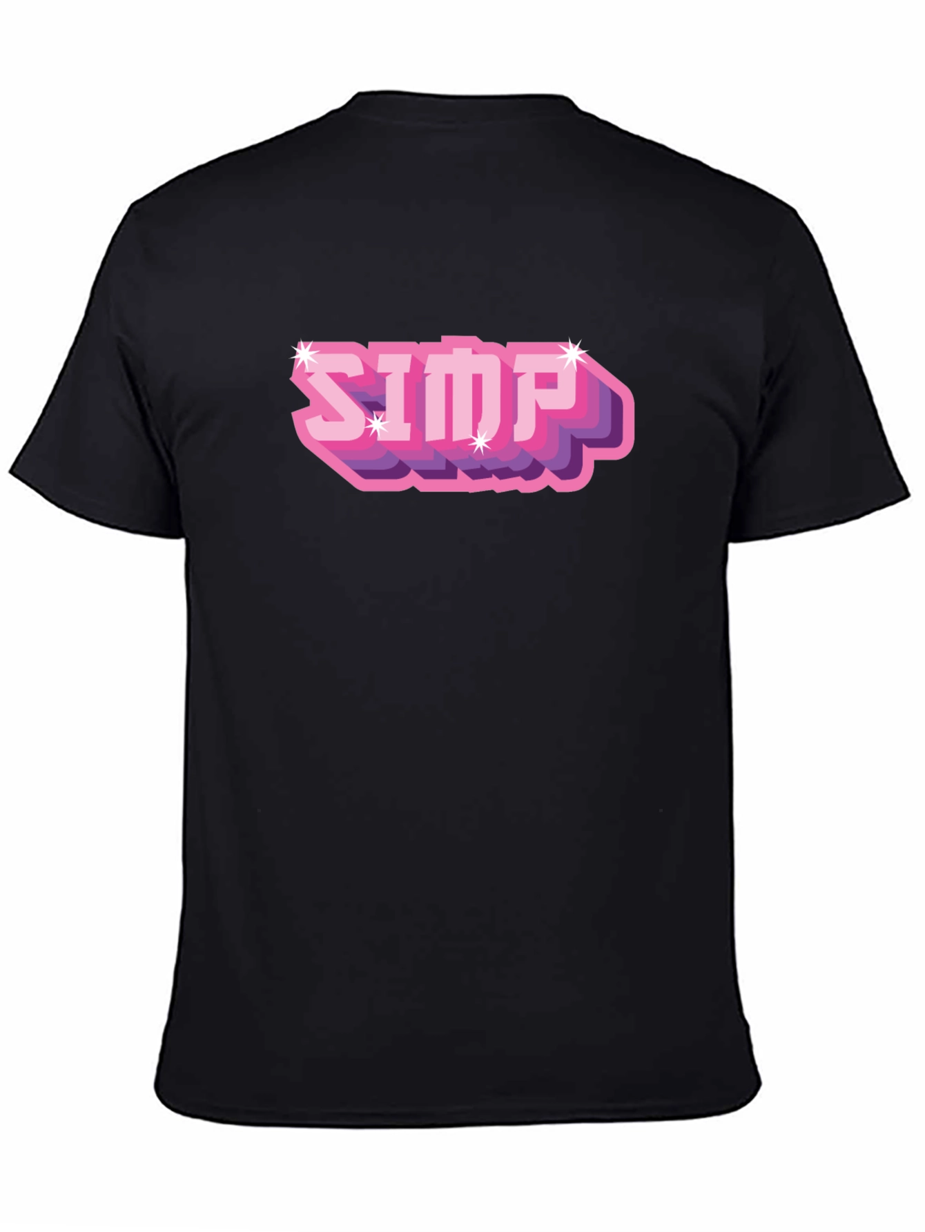 Black Simp Graphic T-Shirt - Black Cotton Blend view 4
