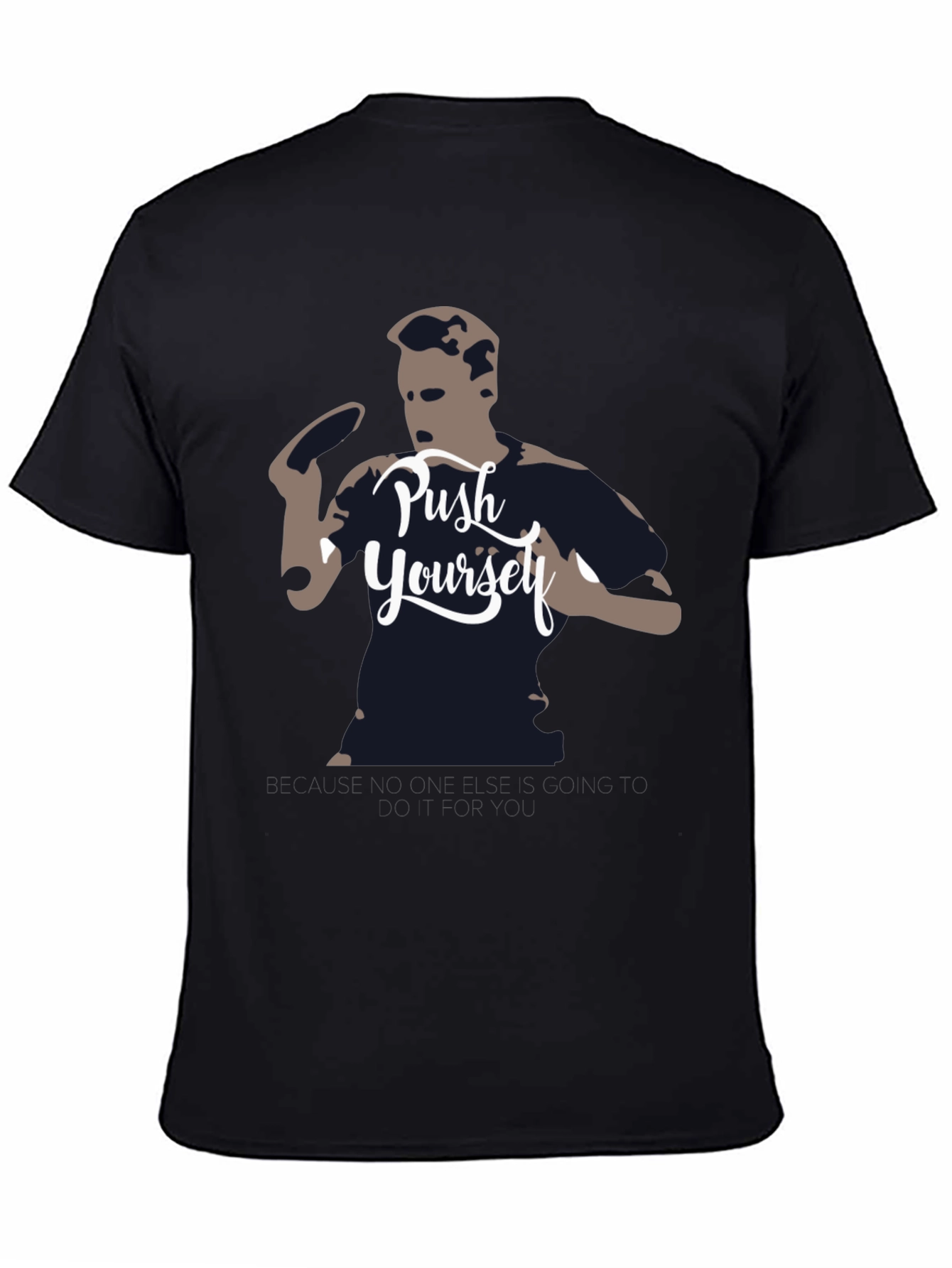 Black Push Yourself Graphic Tee - Black view 4