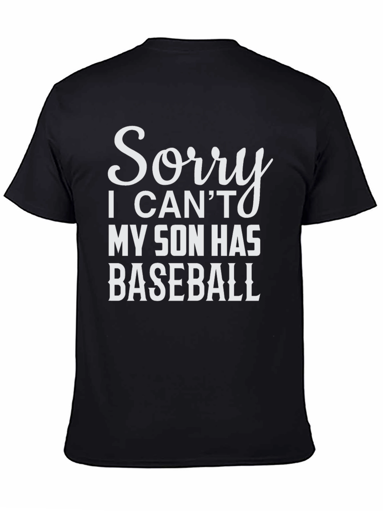 Black Funny Baseball Dad T-Shirt - Son's Baseball Game Tee view 4