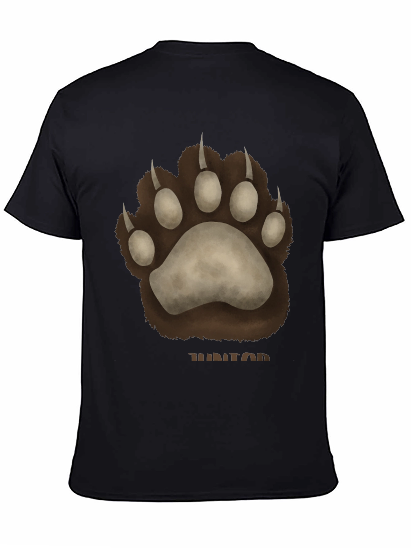 Black Bear Paw Print Graphic T-Shirt - Casual Wear view 4