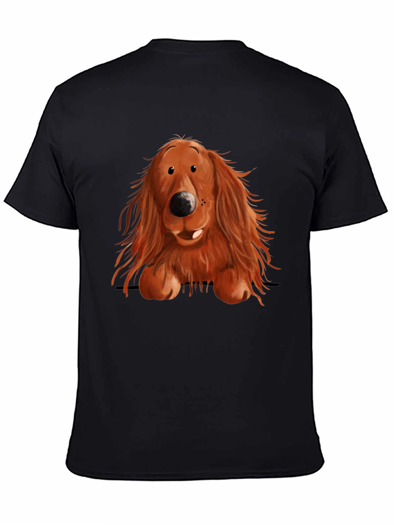 Black Cute Dog Graphic Print T-Shirt view 4