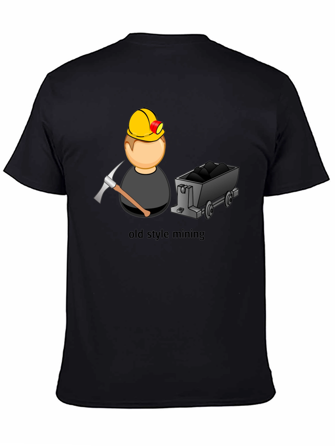Black Old Style Mining T-Shirt - Classic Design view 4