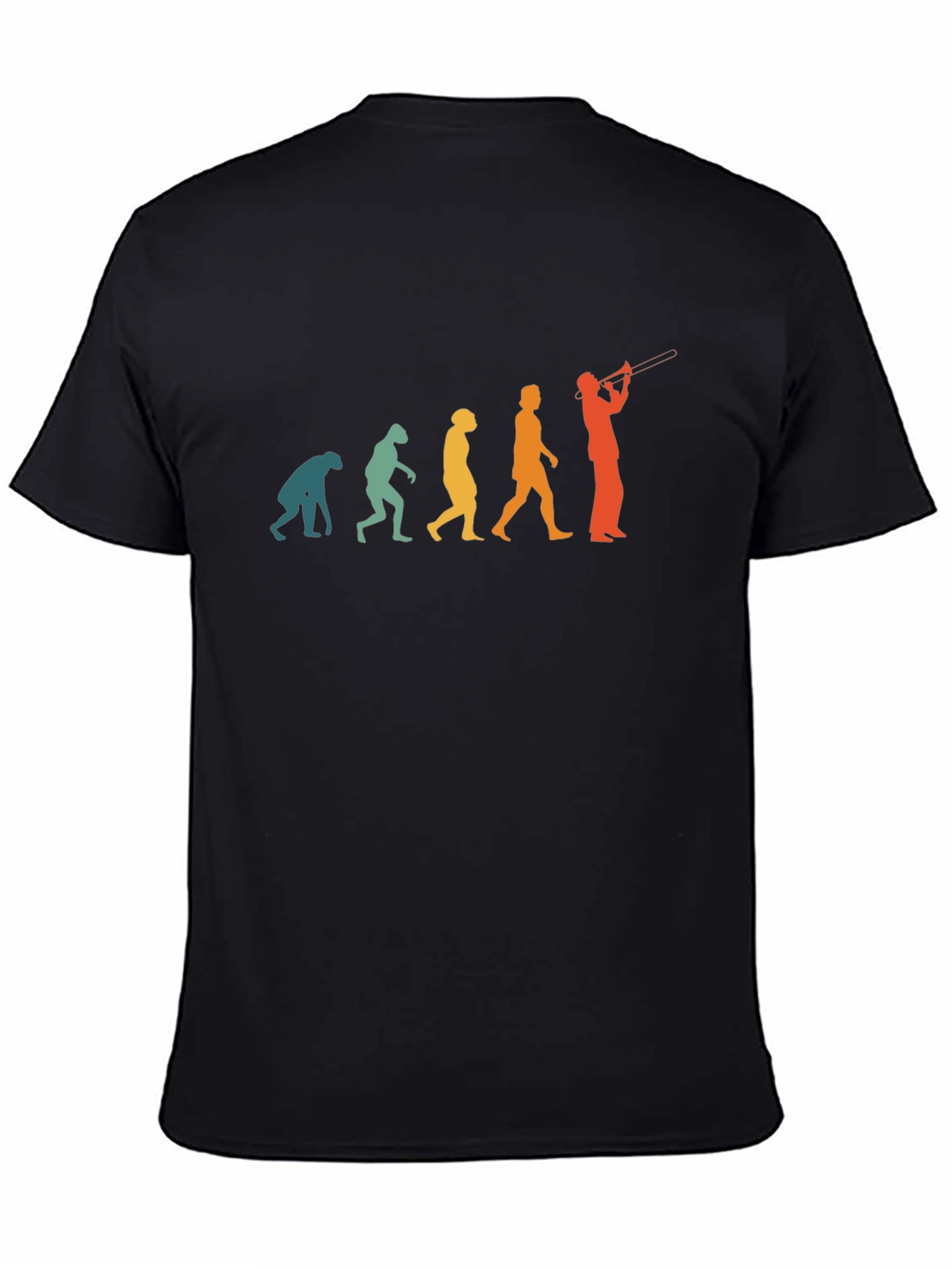 Black Evolution of Trombone Player T-Shirt view 4