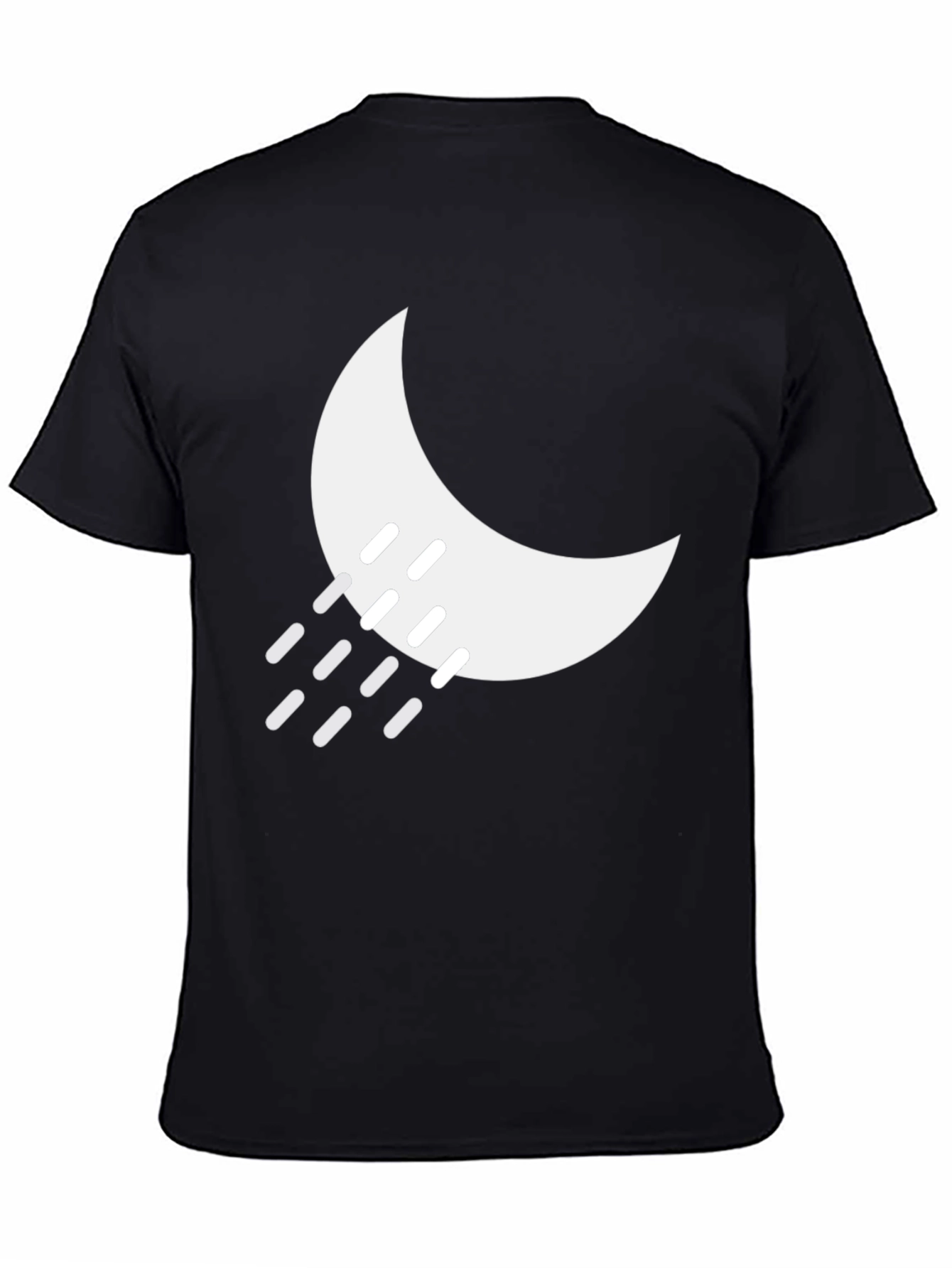 Black Night Rain Graphic Tee - Black Cotton Blend view 4