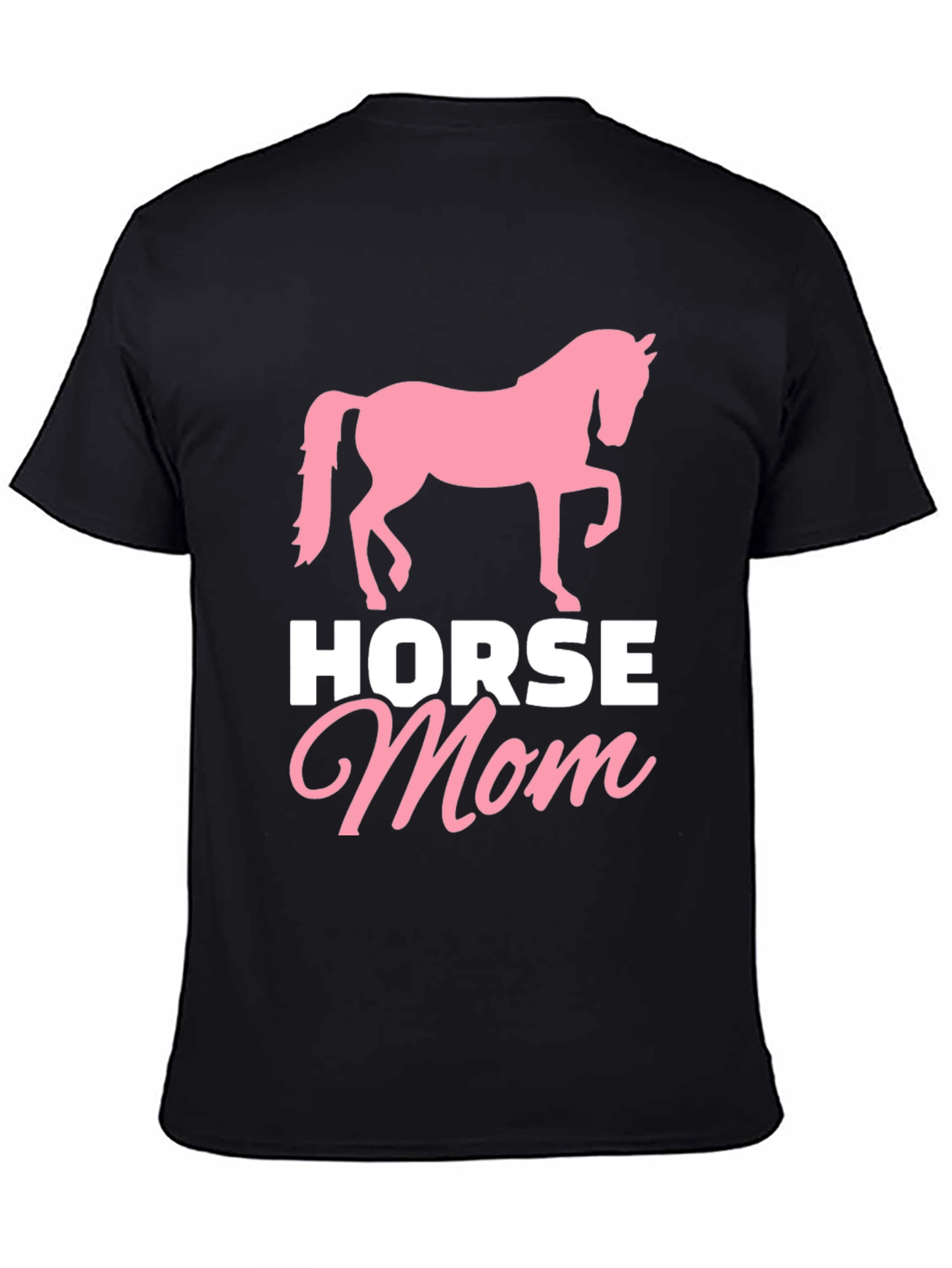 Black Horse Mom T-Shirt - Equestrian Gift view 4