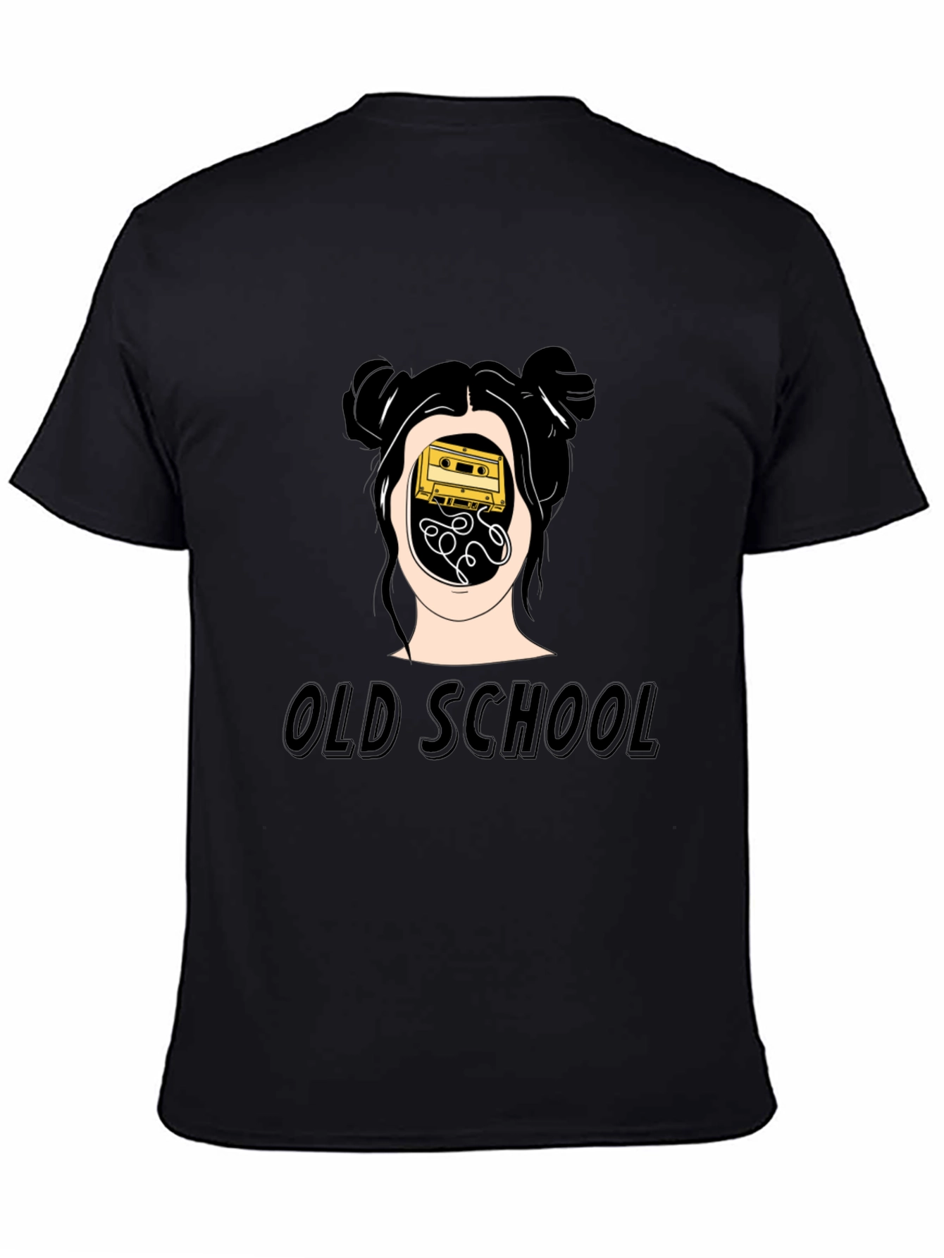 Black Old School Cassette Tape Graphic Tee view 4