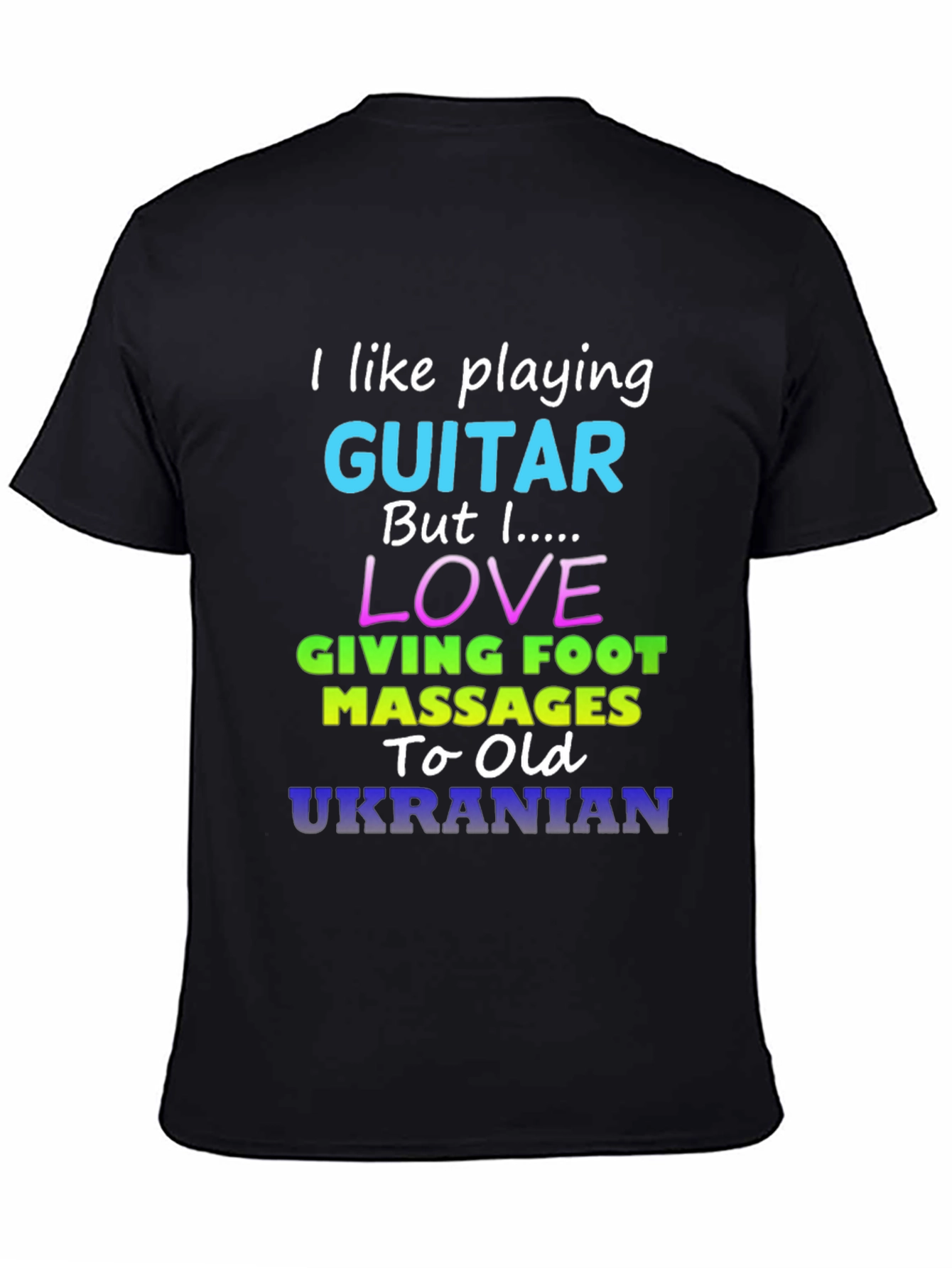 Black Funny "I Like Playing Guitar" Graphic T-Shirt view 4