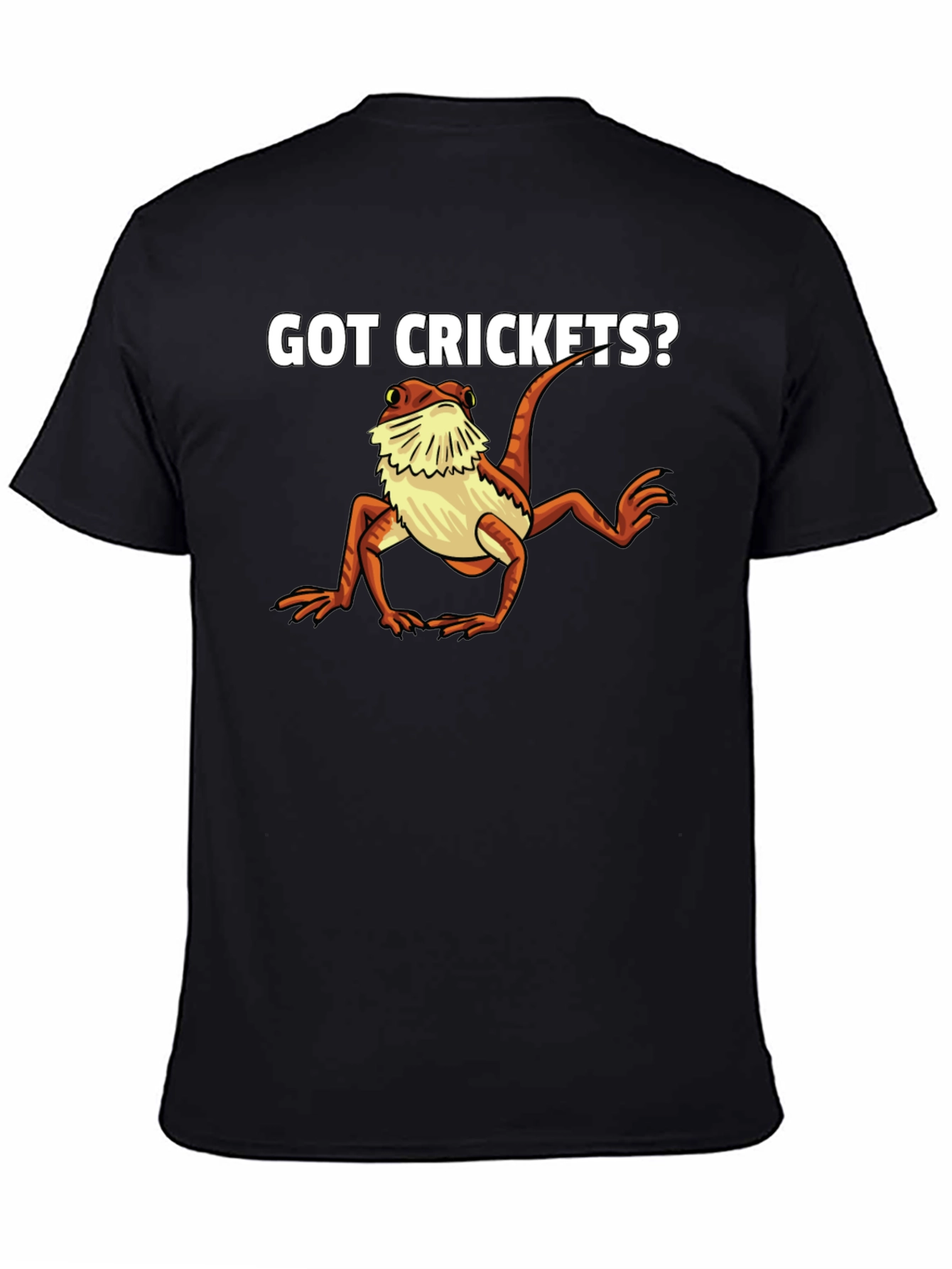 Black Got Crickets? Funny Bearded Dragon T-Shirt view 4