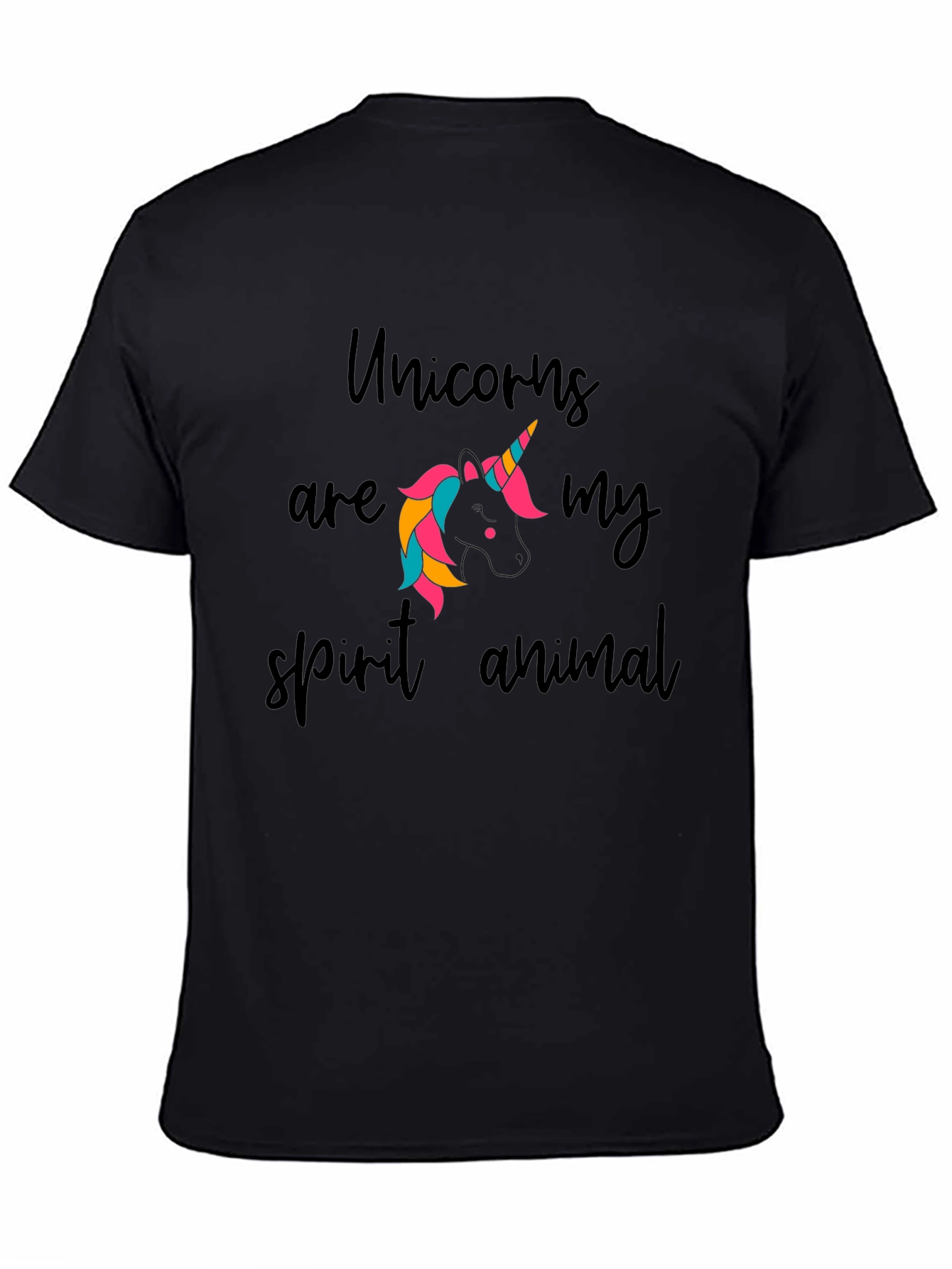 Black Unicorn Spirit Animal Graphic Tee - Black view 4