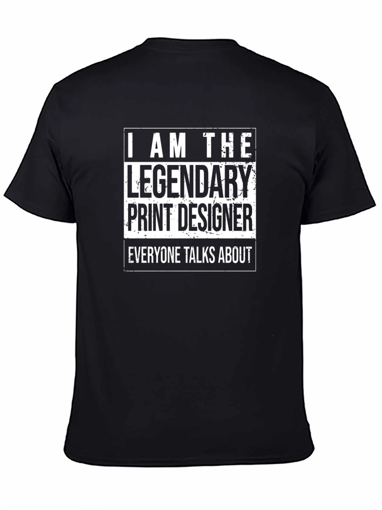 Black Legendary Print Designer T-Shirt view 4