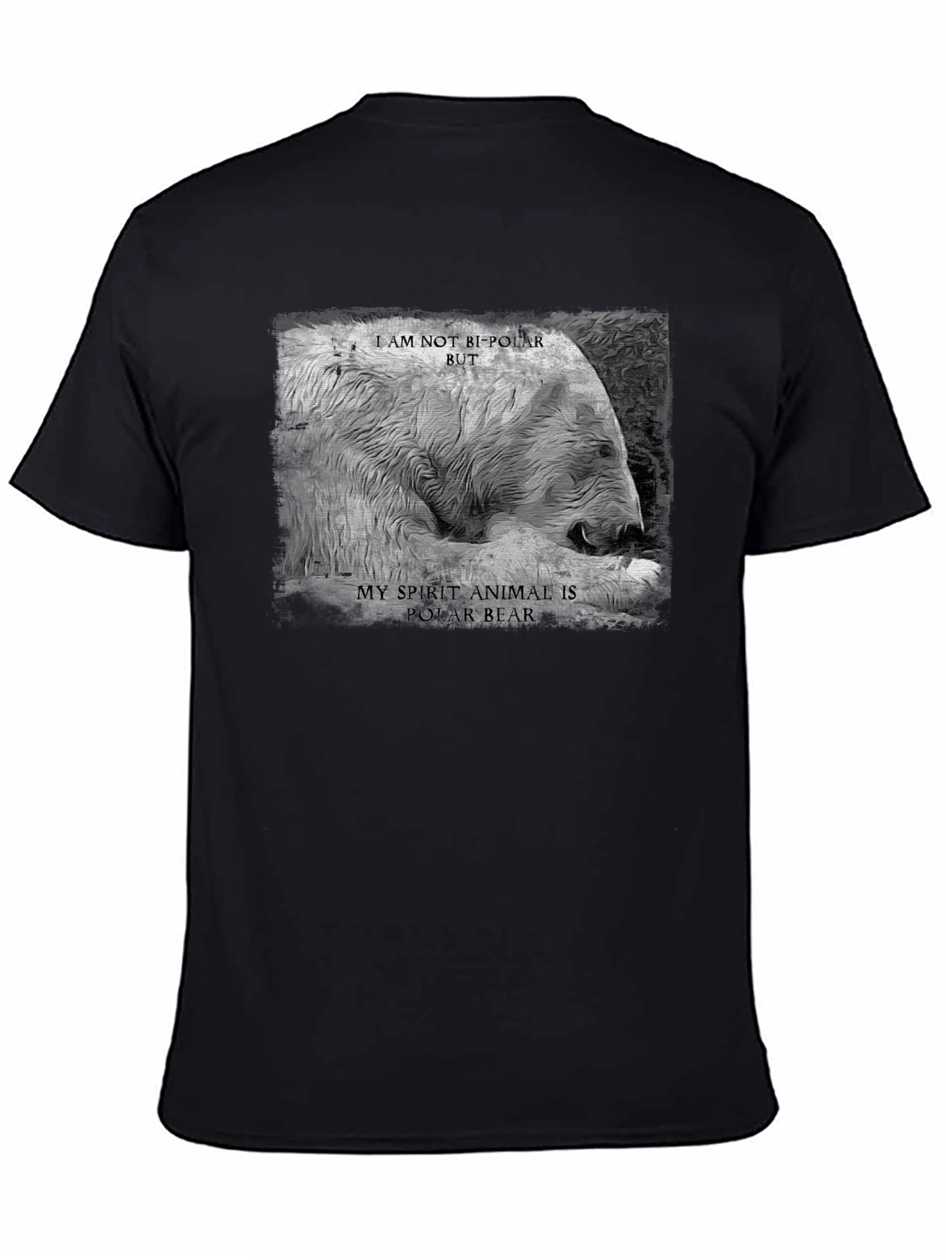 Black Polar Bear Spirit Animal T-Shirt view 4