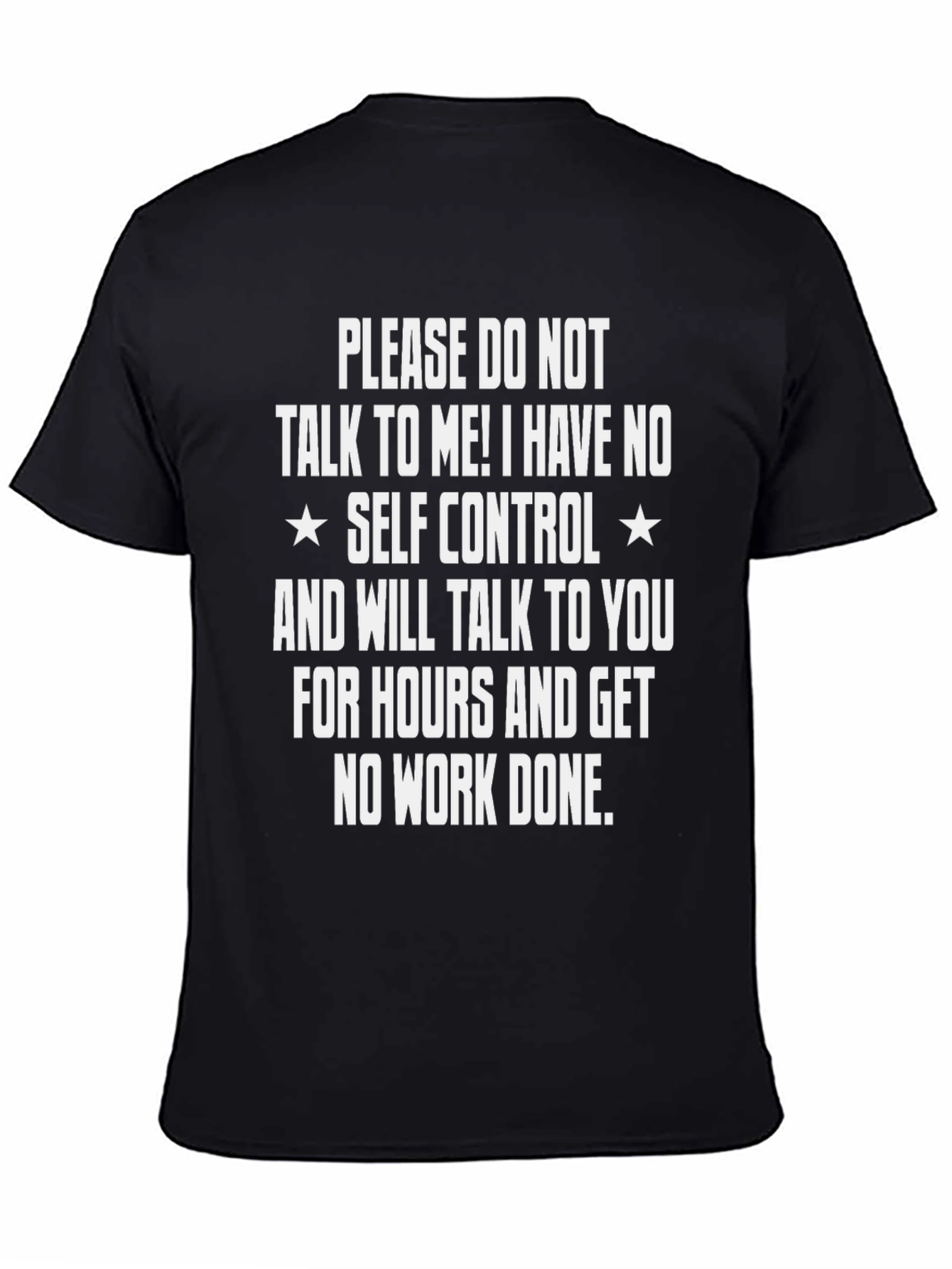 Black Funny Graphic T-Shirt: No Self Control view 4