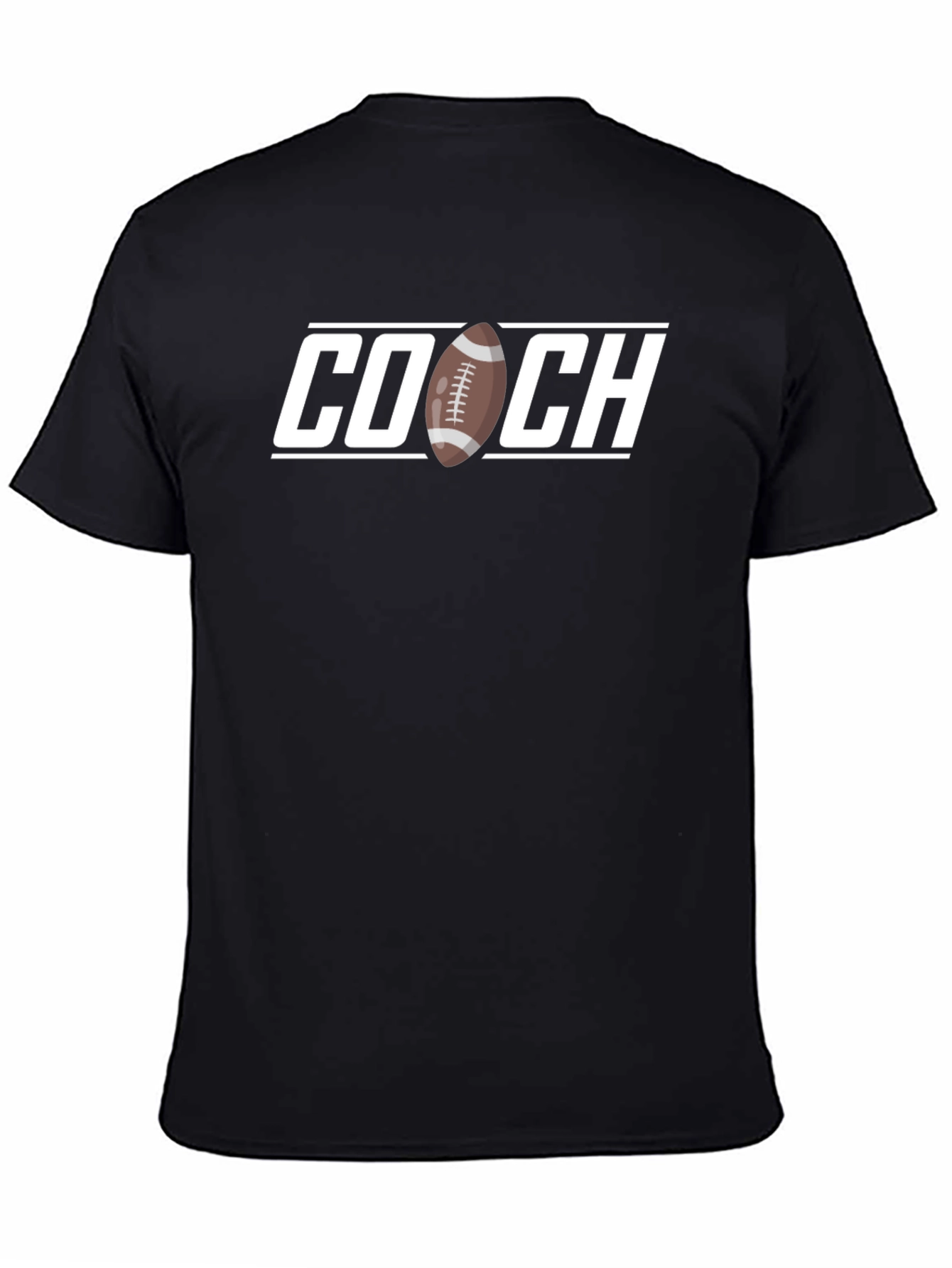 Black Football Coach T-Shirt - Black Graphic Tee view 4