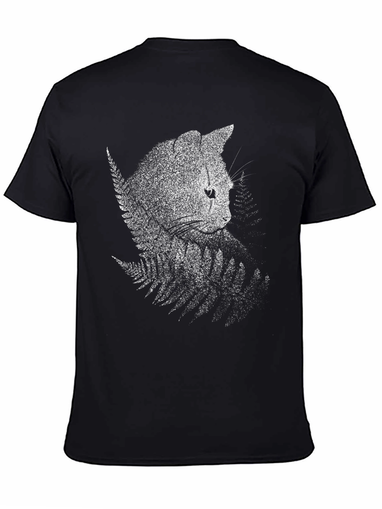 Black Cat Fern T-Shirt - Nature Inspired Graphic Tee view 4