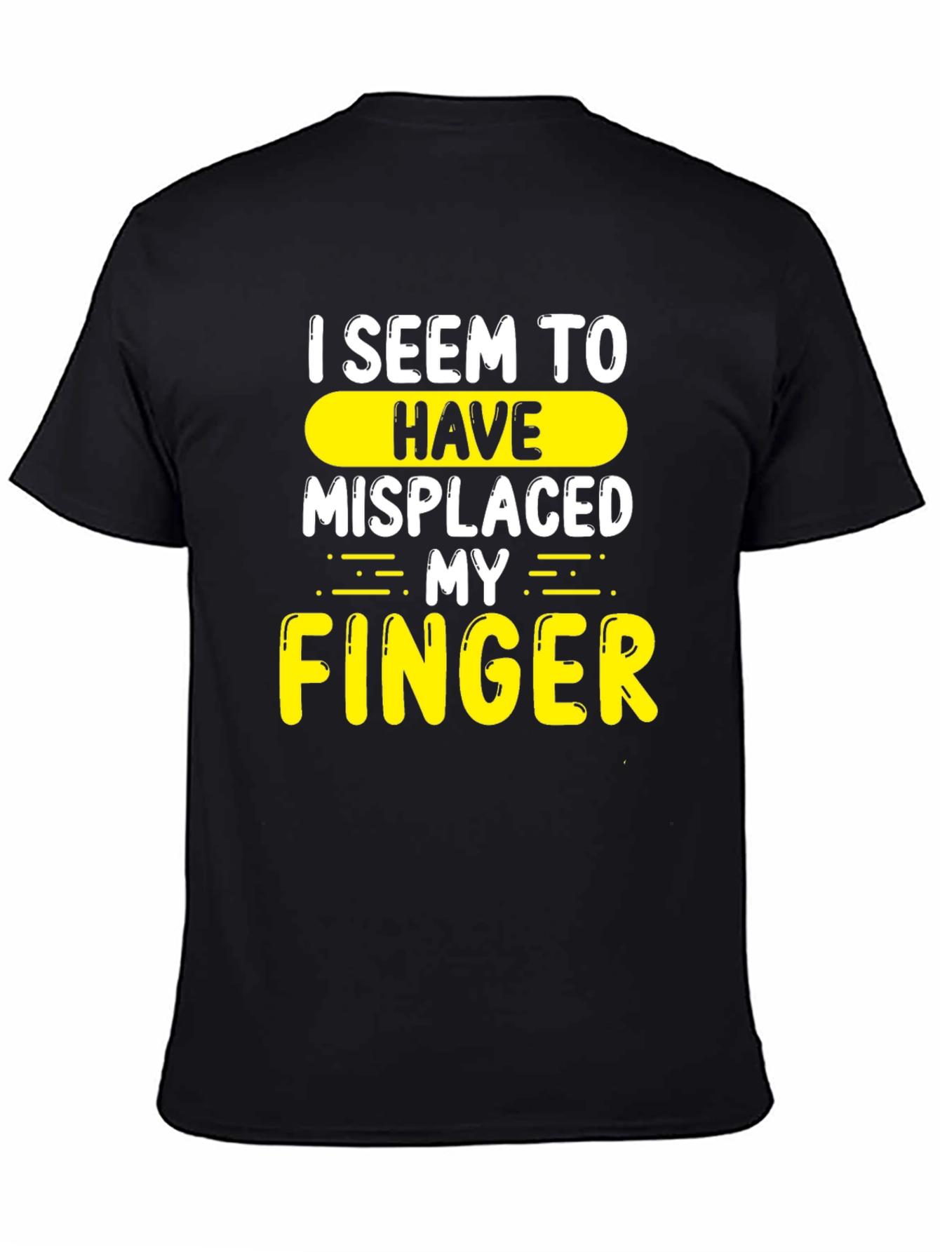 Black Misplaced Finger Graphic Novelty T-Shirt view 4