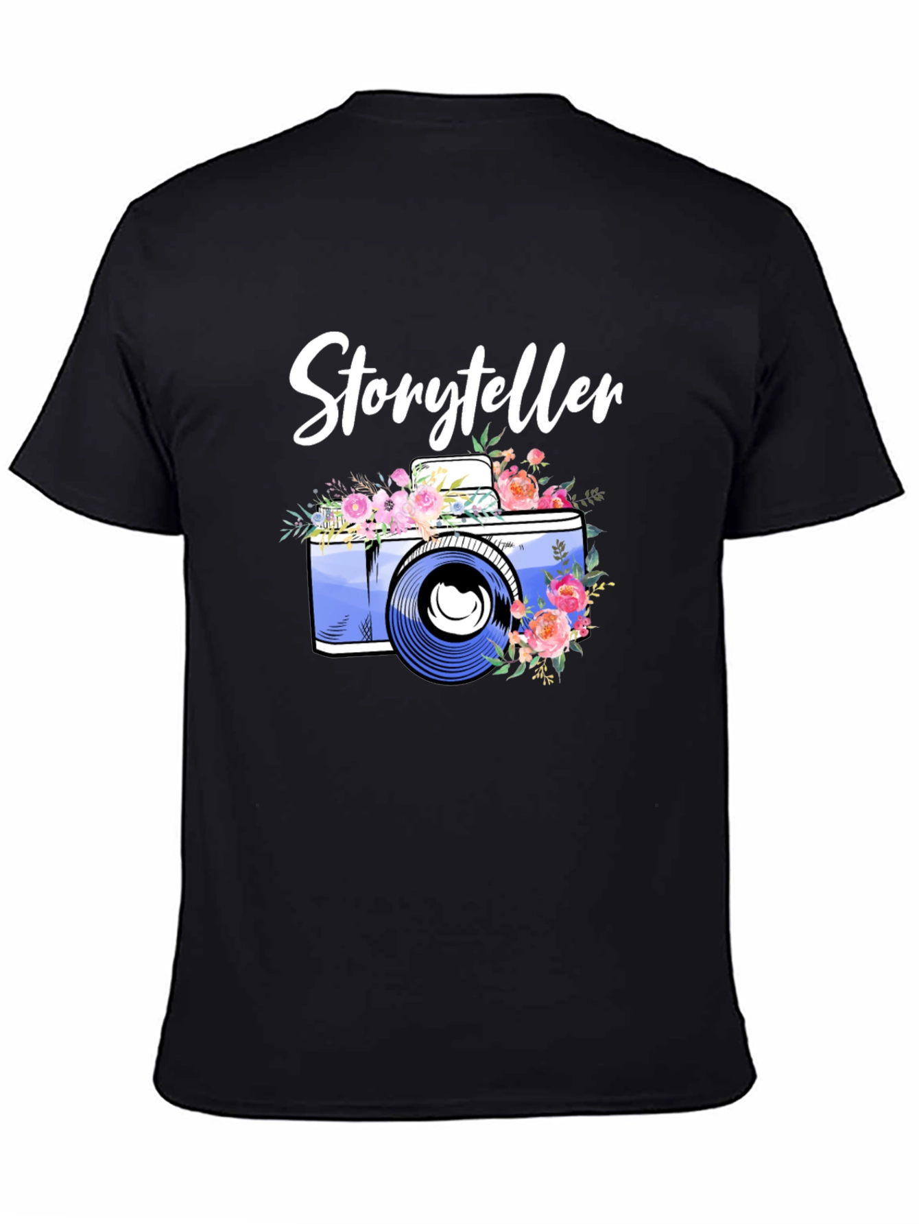 Black Storyteller Camera Floral T-Shirt view 4