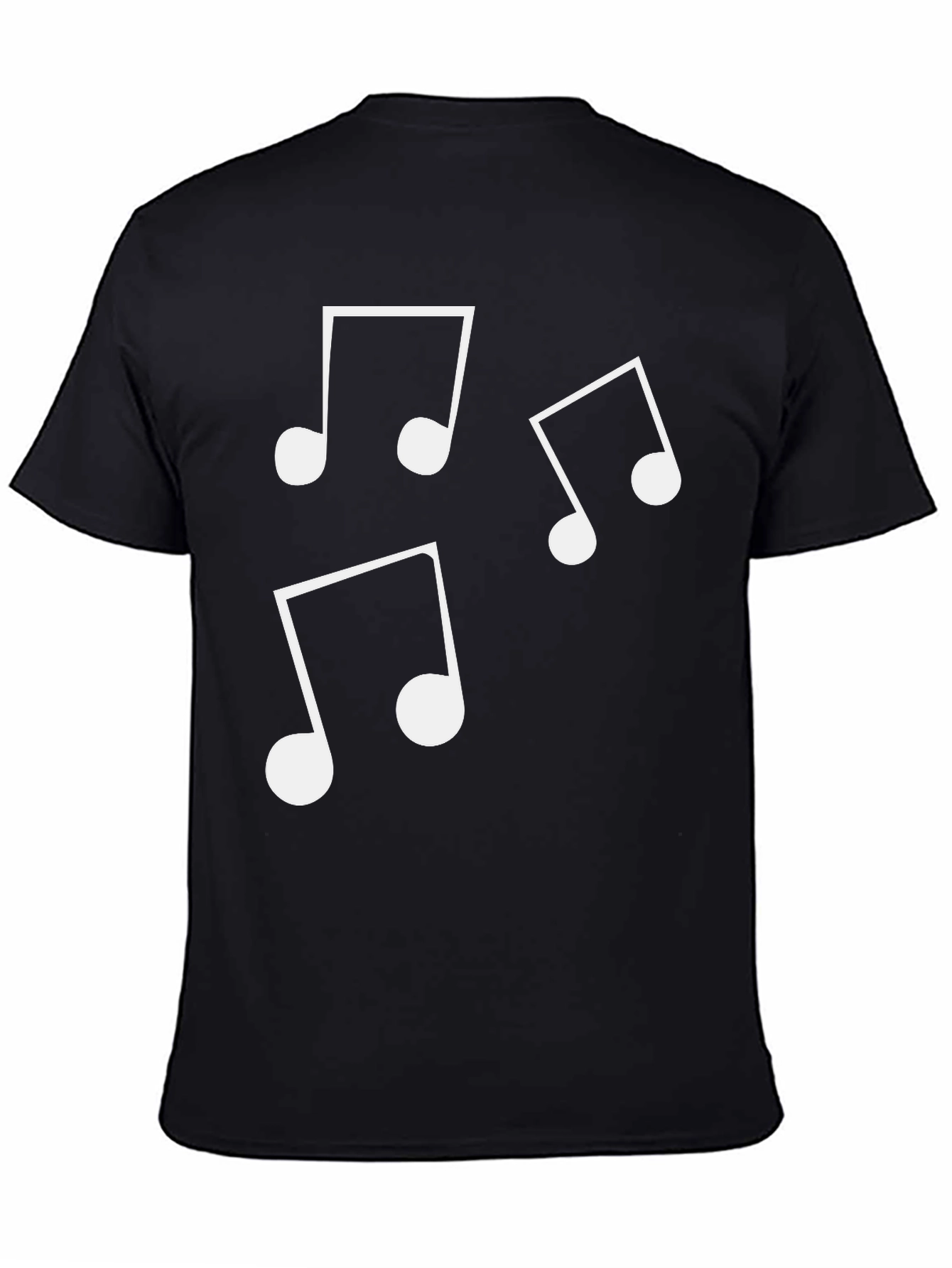 Black Musical Notes Graphic T-Shirt - Casual Wear view 4