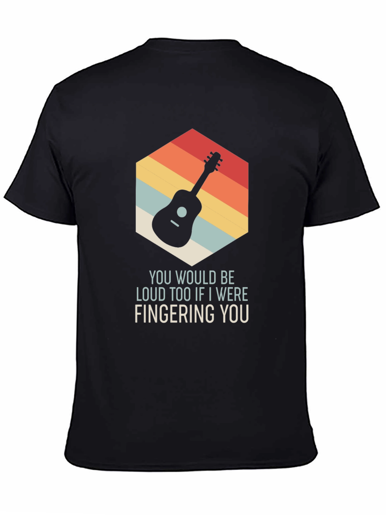 Black Guitar Fingering T-Shirt - Funny Music Tee view 4