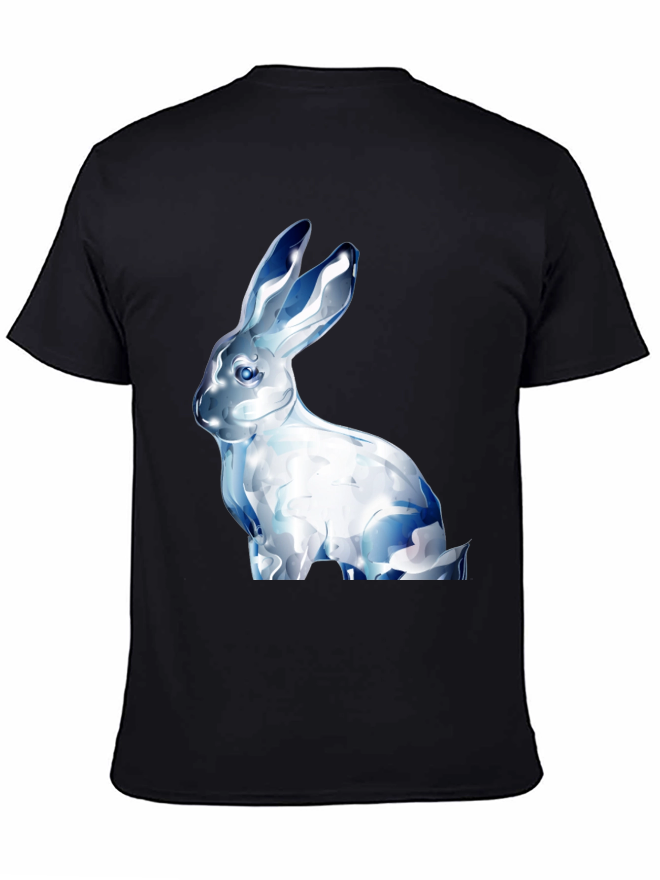 Black Crystal Rabbit Graphic Black T-Shirt view 4