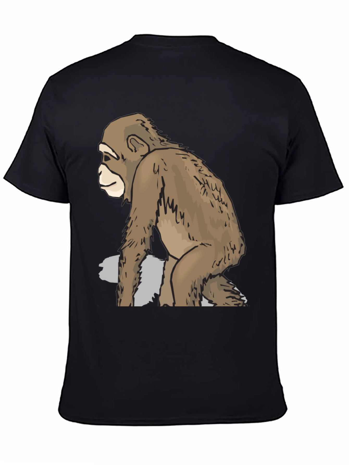Black Cool Ape Graphic Black T-Shirt view 4