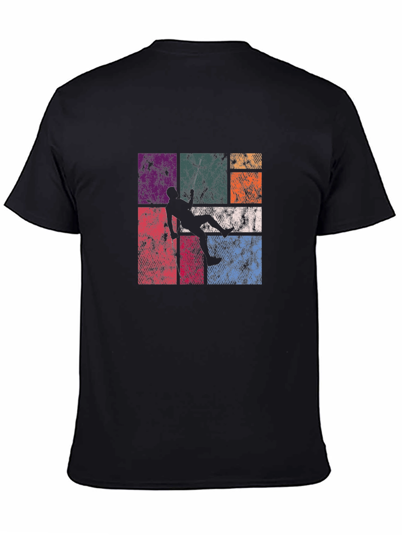 Black Retro Rock Climbing T-Shirt view 4