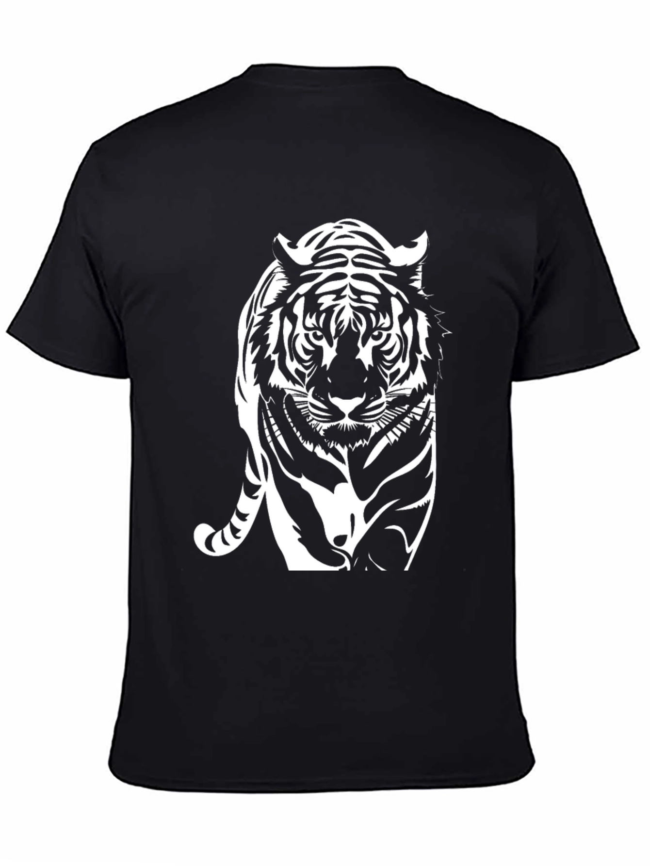 Black Black Tiger Graphic Tee - Mens Crew Neck T-Shirt view 4