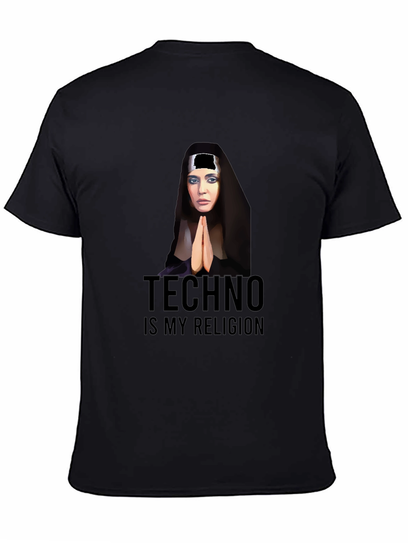 Black Techno is My Religion Graphic T-Shirt view 4