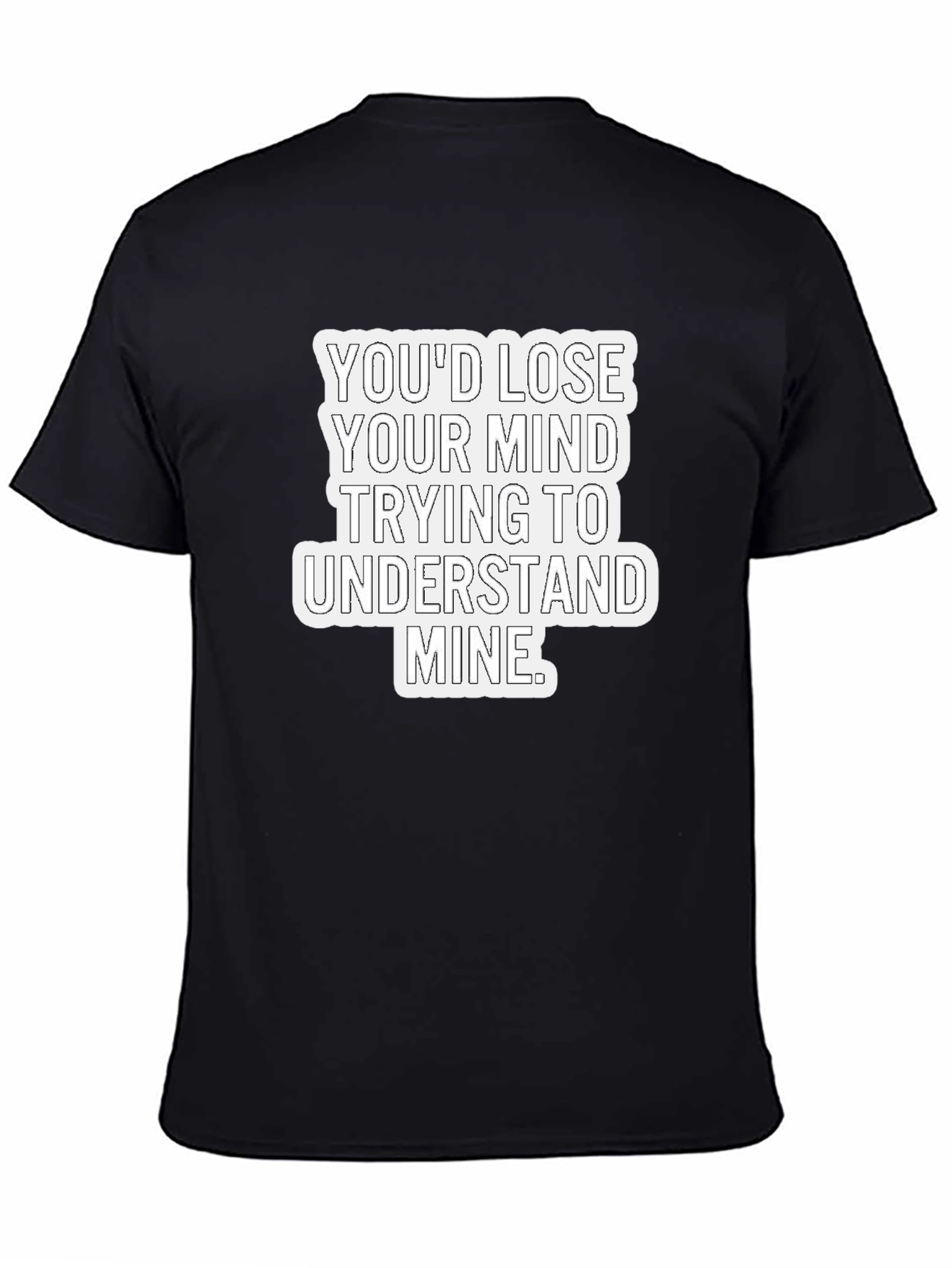 Black Lose Your Mind Men's Black Graphic Tee view 4