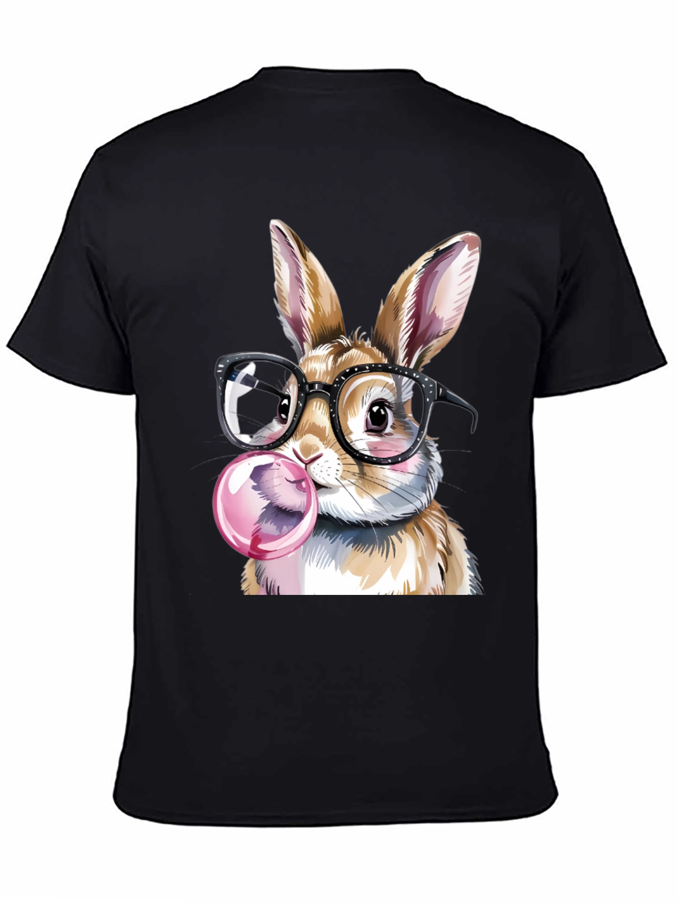 Black Rabbit with Glasses T-Shirt view 4
