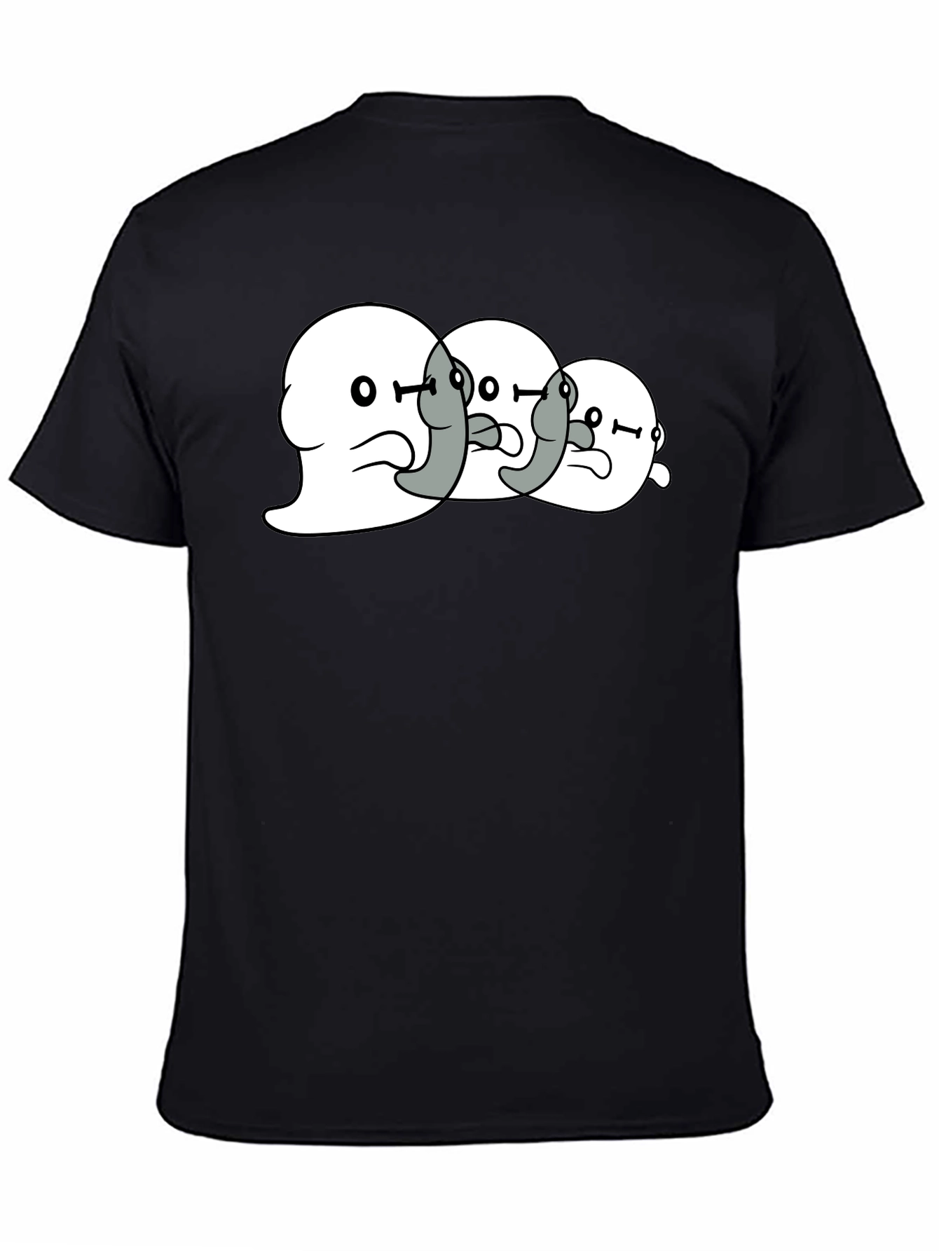 Black Spooky Ghost Squad Graphic T-Shirt - Black view 4