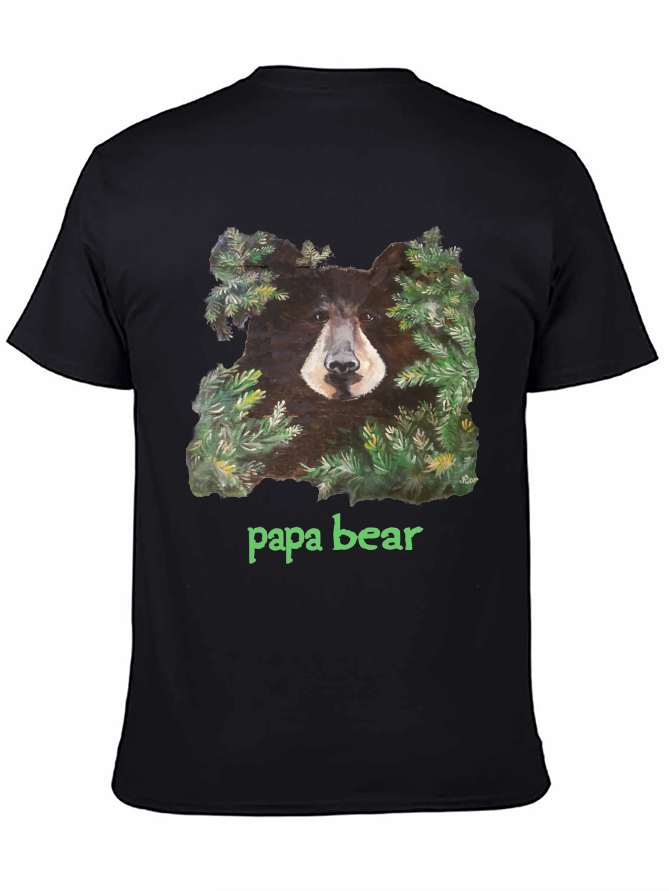 Black Papa Bear Black T-Shirt view 4