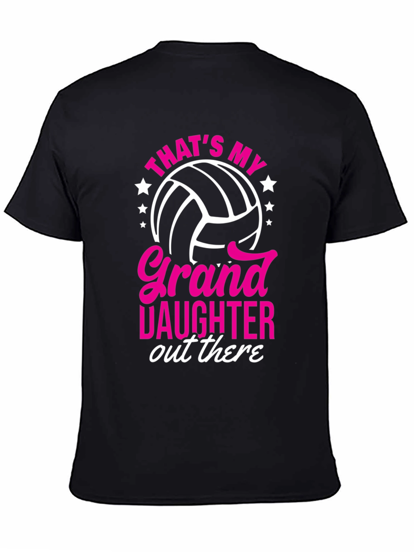 Black Granddaughter Volleyball Fan T-Shirt view 4