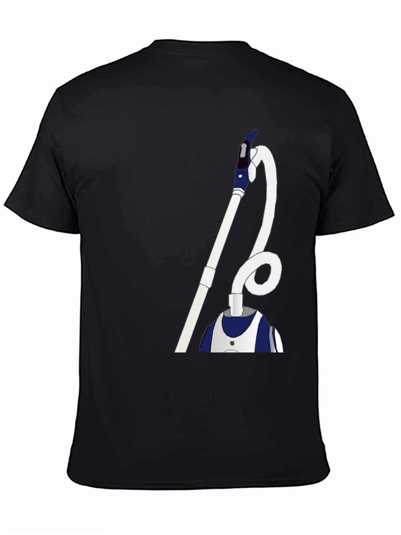 Black Novelty Vacuum Cleaner Graphic T-Shirt view 4