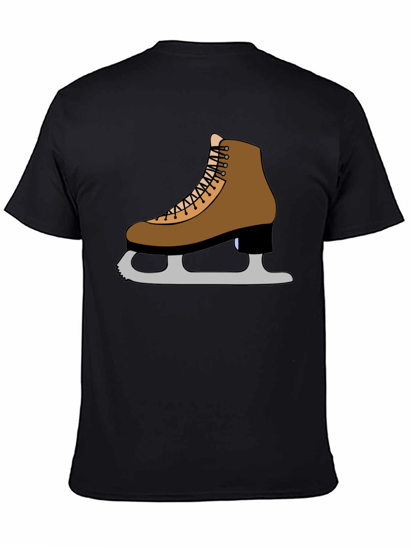 Black Figure Skate T-Shirt: Ice Skating Apparel view 4