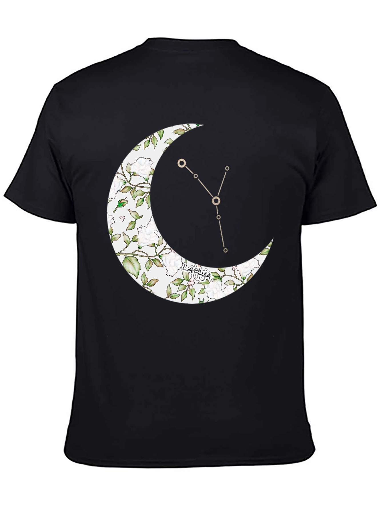 Black Crescent Moon Taurus Zodiac T-Shirt view 4