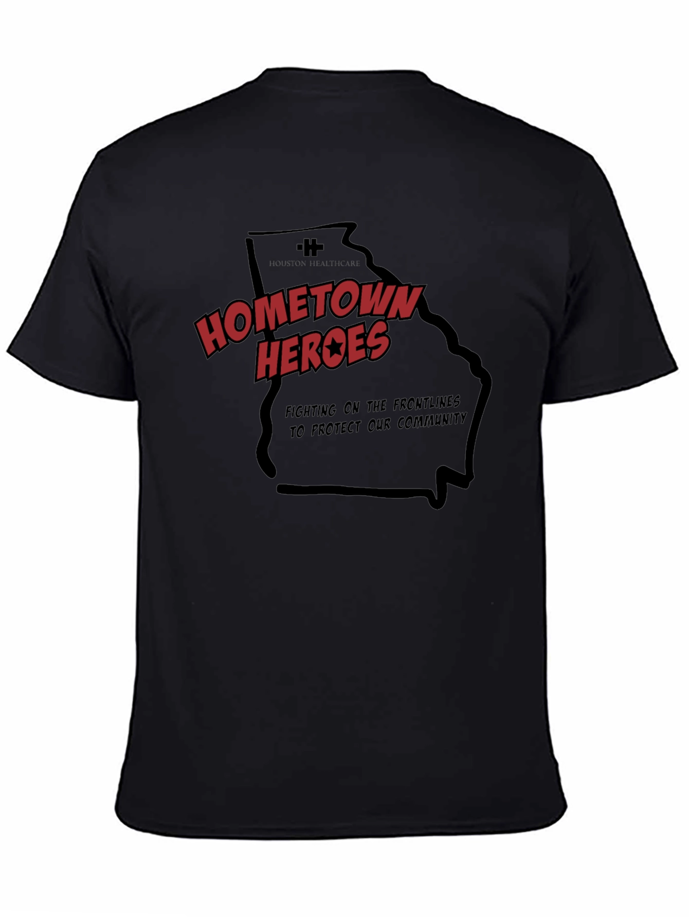 Black Hometown Heroes Black Graphic T-Shirt view 4