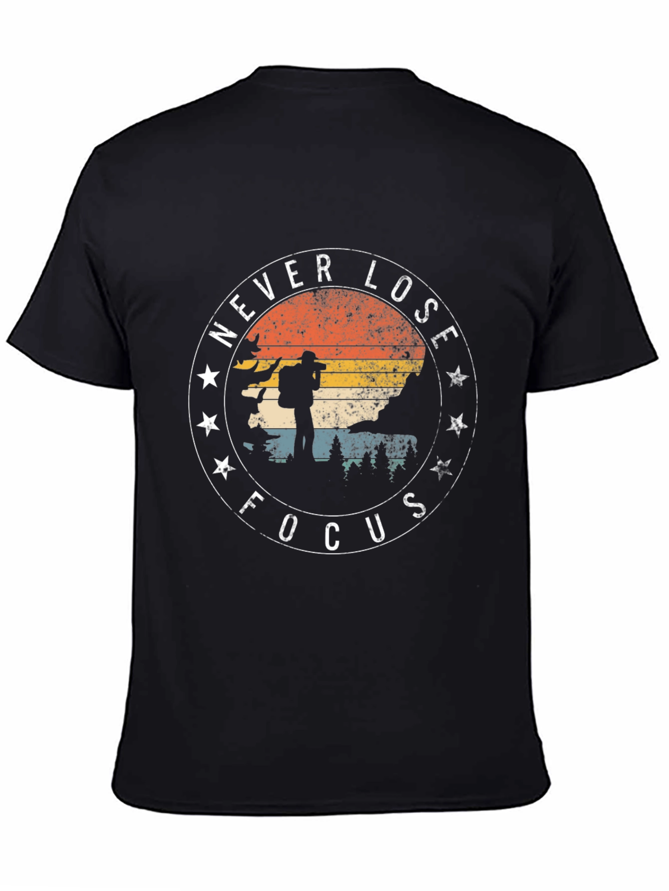 Black Never Lose Focus Graphic Tee - Photographer Style view 4
