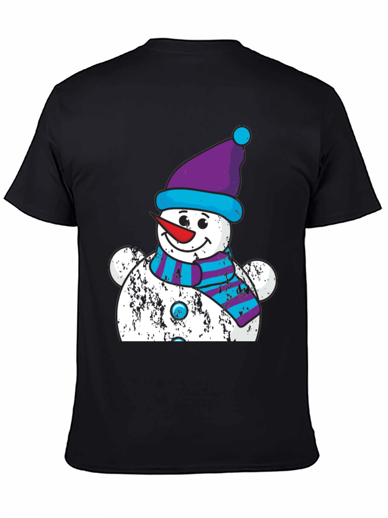 Black Festive Snowman Graphic Tee - Holiday Cheer view 4