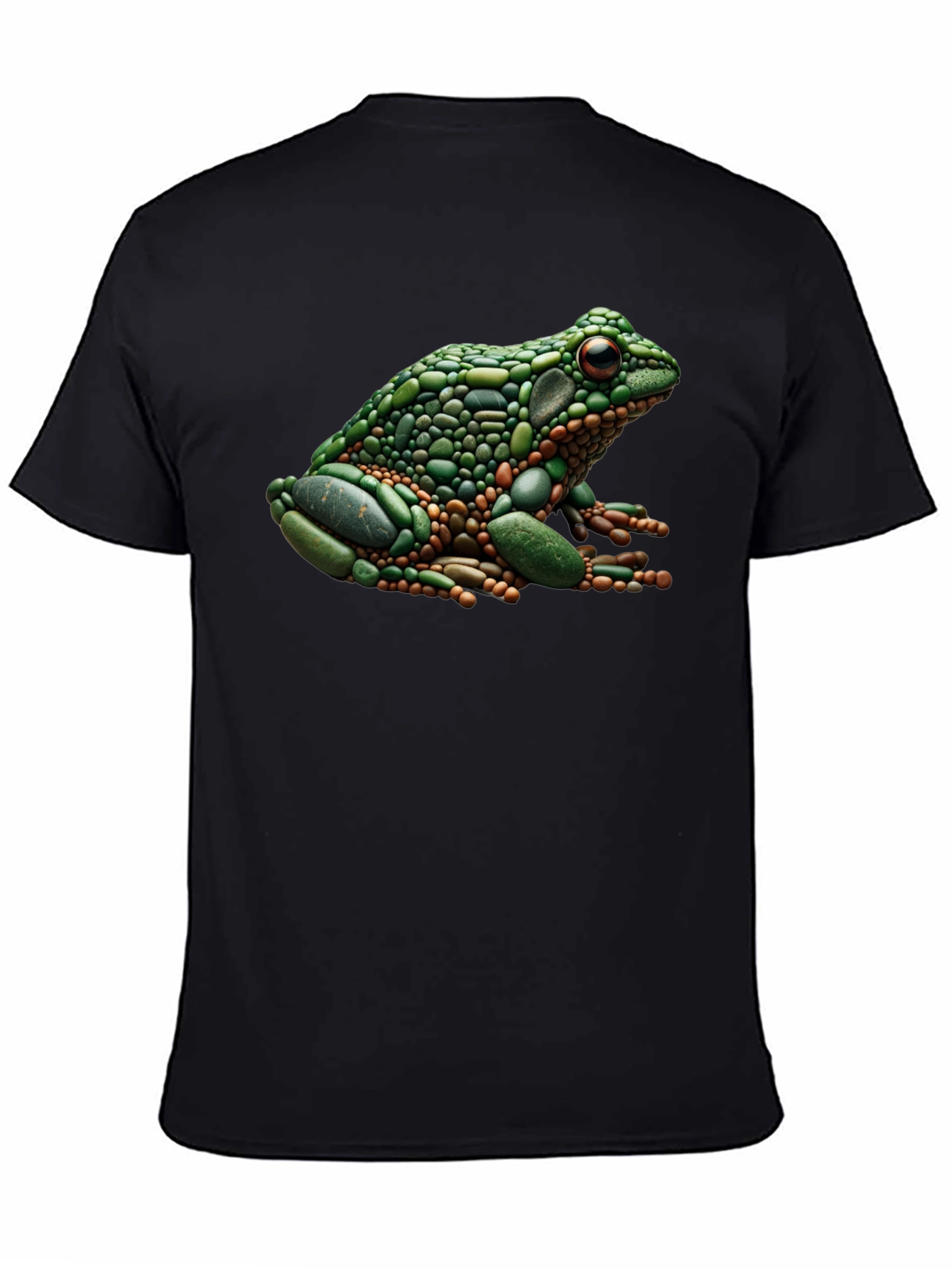 Black Frog Pebble Art Black T-Shirt view 4