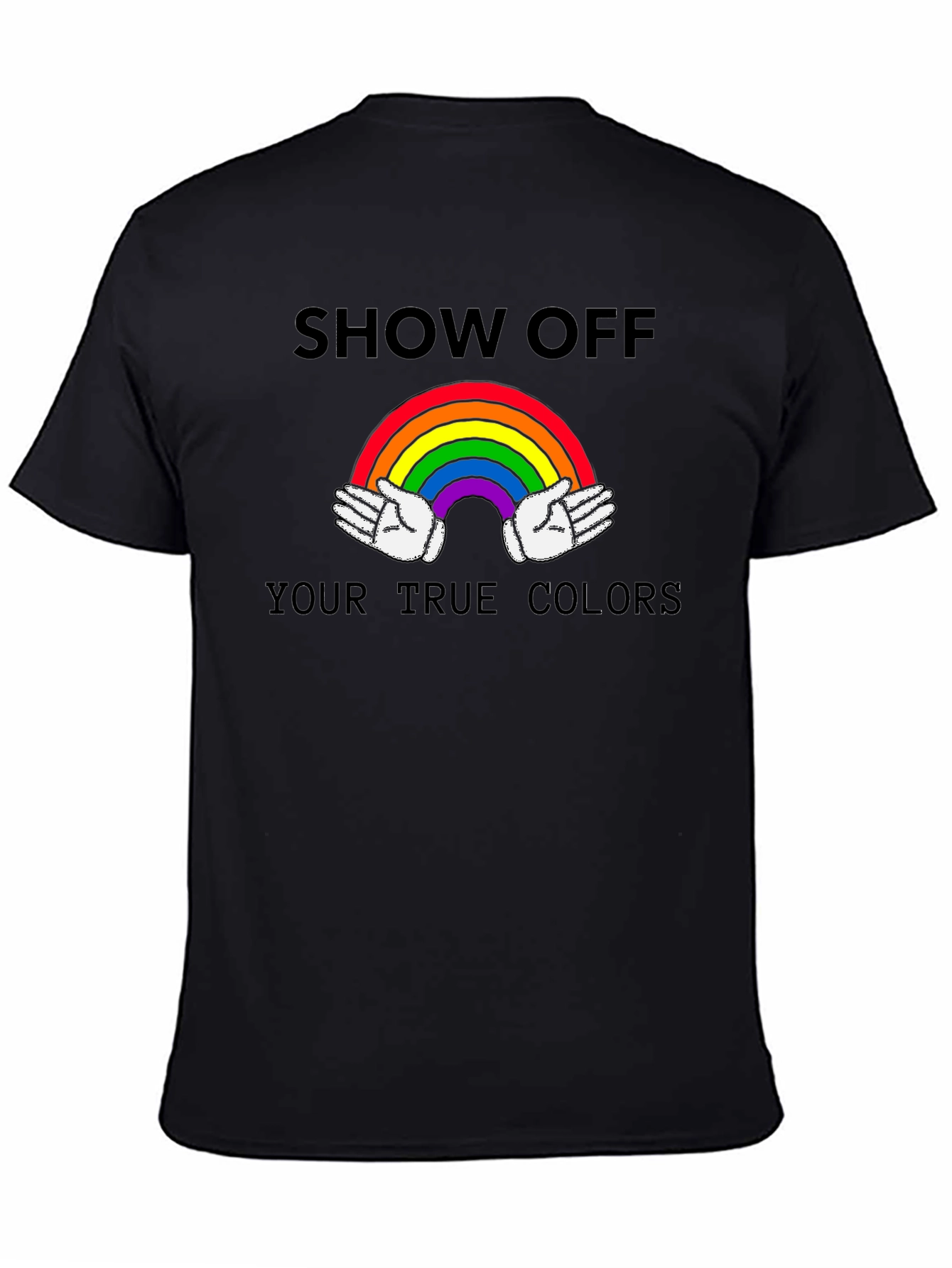 Black Show Off Your True Colors Rainbow Graphic Tee view 4