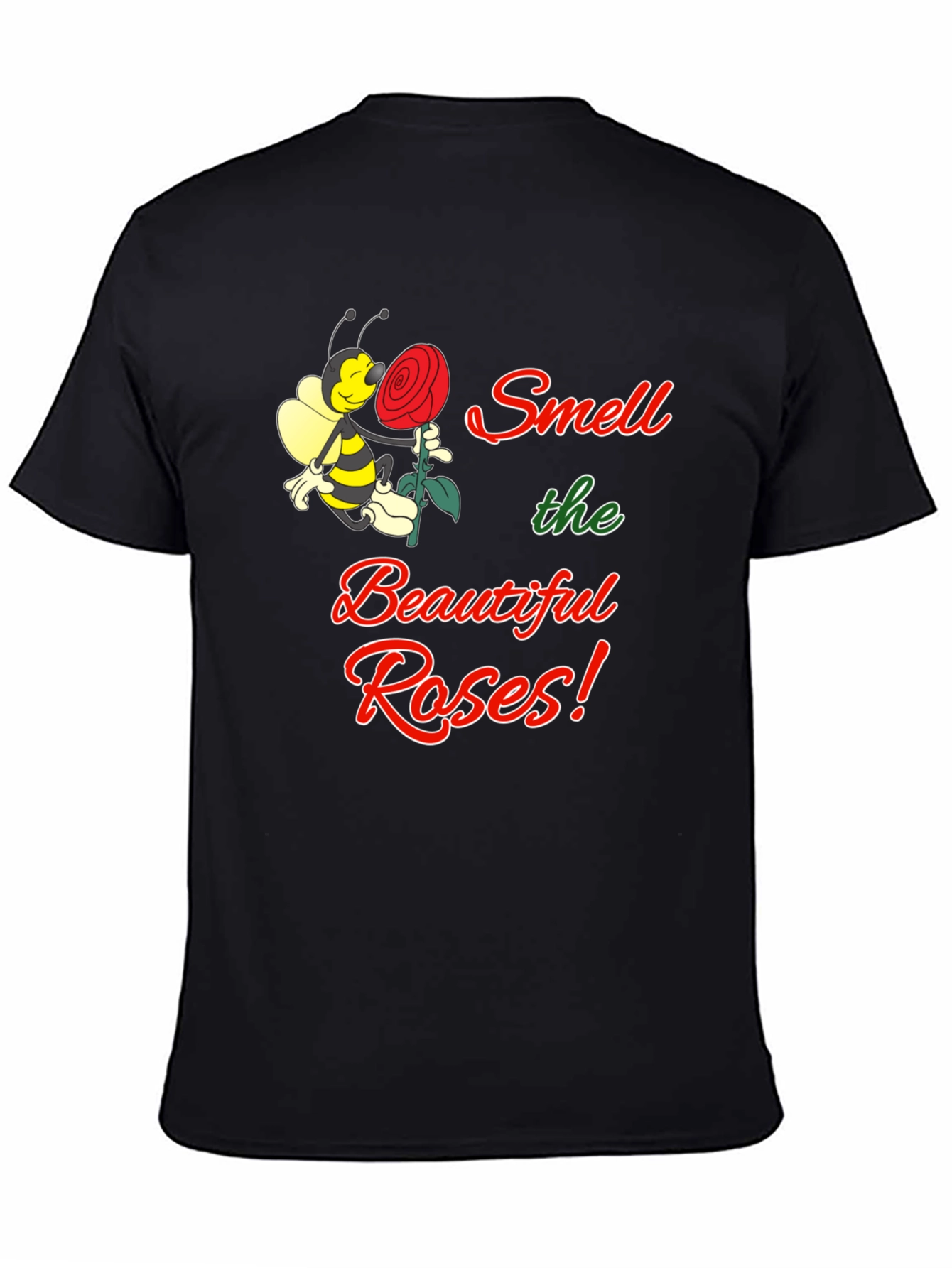 Black Smell the Beautiful Roses Black T-Shirt view 4