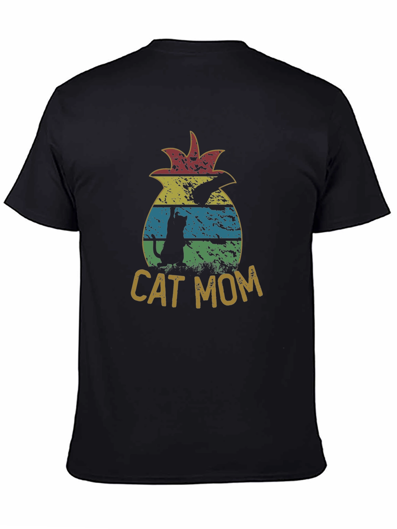 Black Cat Mom Pineapple Graphic T-Shirt - Unisex view 4
