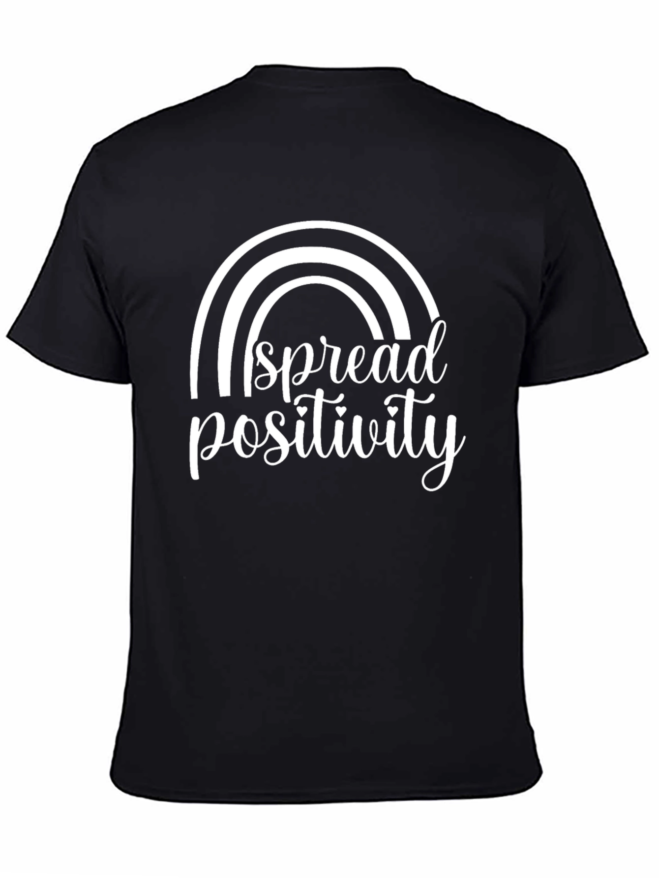 Black Spread Positivity Graphic Tee - Stylish Black T-Shirt view 4
