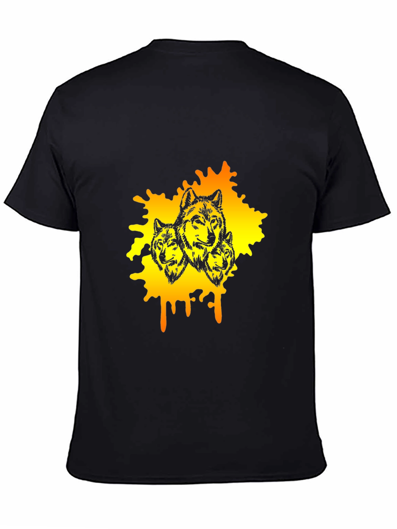 Black Wolf Pack Graphic Black T-Shirt view 4