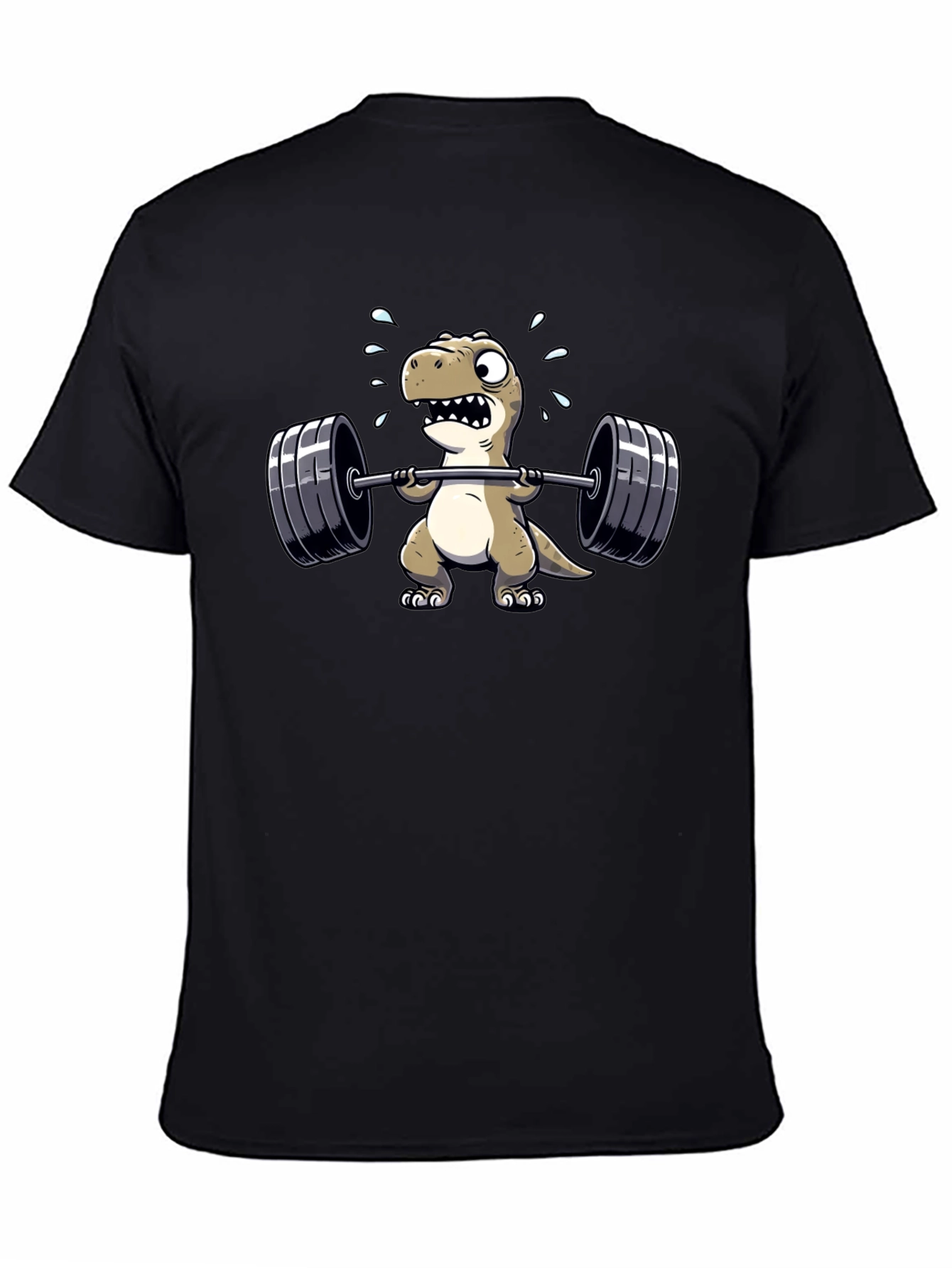 Black Dino Weightlifting T-Shirt: Funny Gym Tee for Fitness Lovers view 4